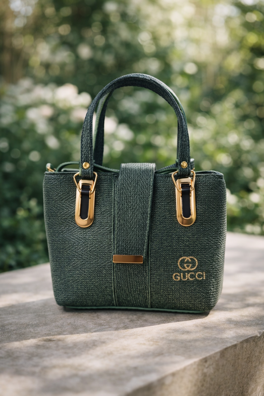 Luxury Olive Green Quilted Tote Bag