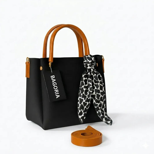 Women’s Luxury Tote Bag with Scarf & Strap (HSB-1011)