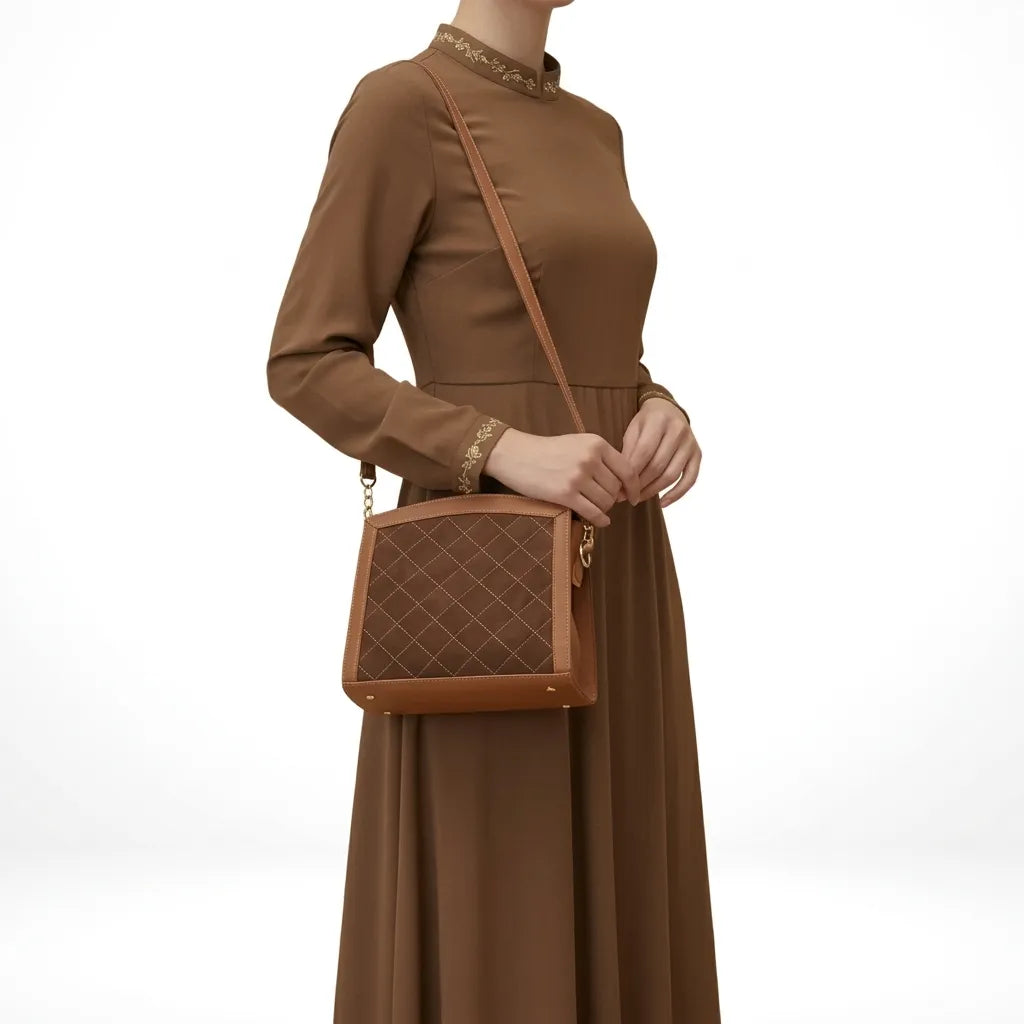 Quilted Chain Strap Crossbody Bag