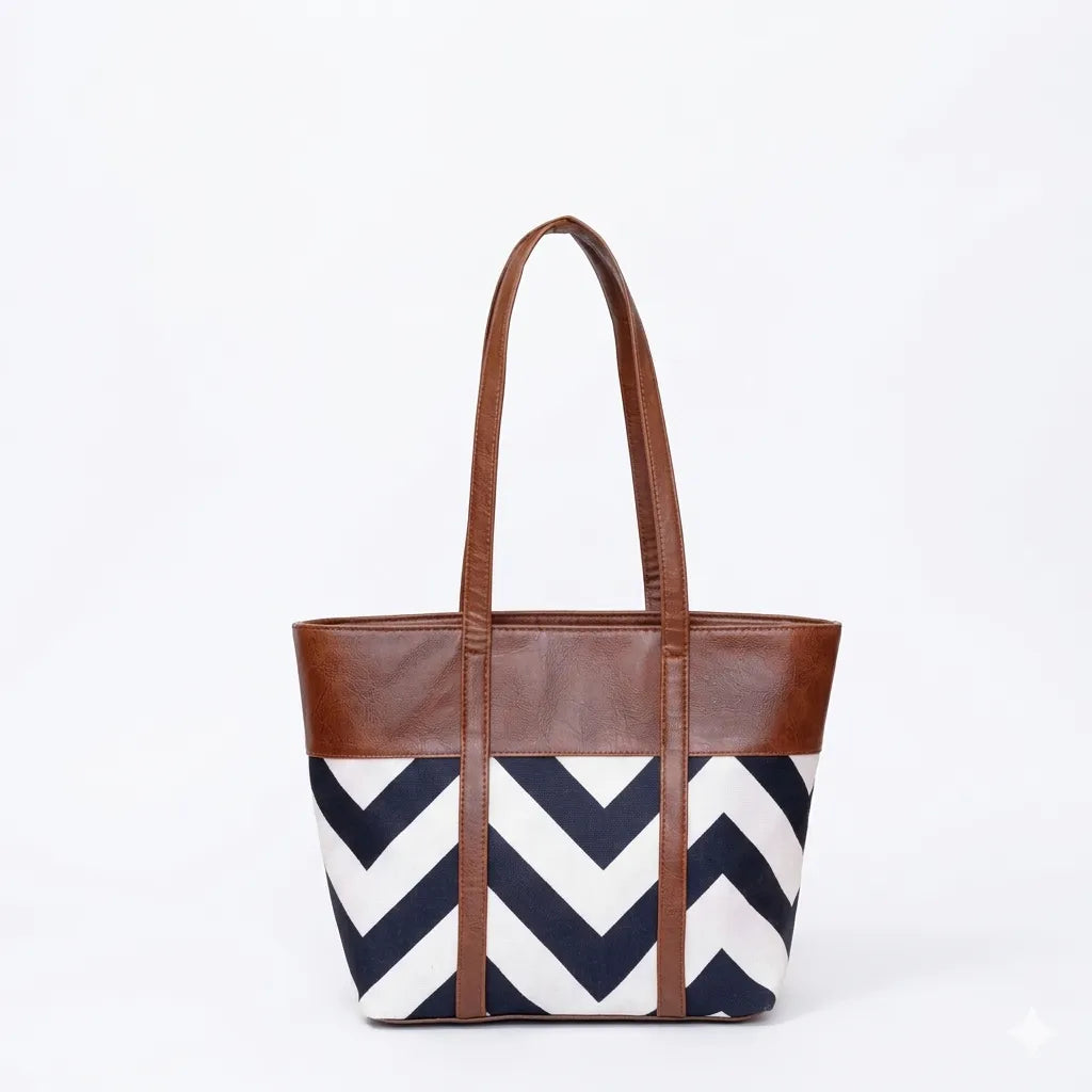 Women Tote Bag with Woven Pattern (B4U-1010)