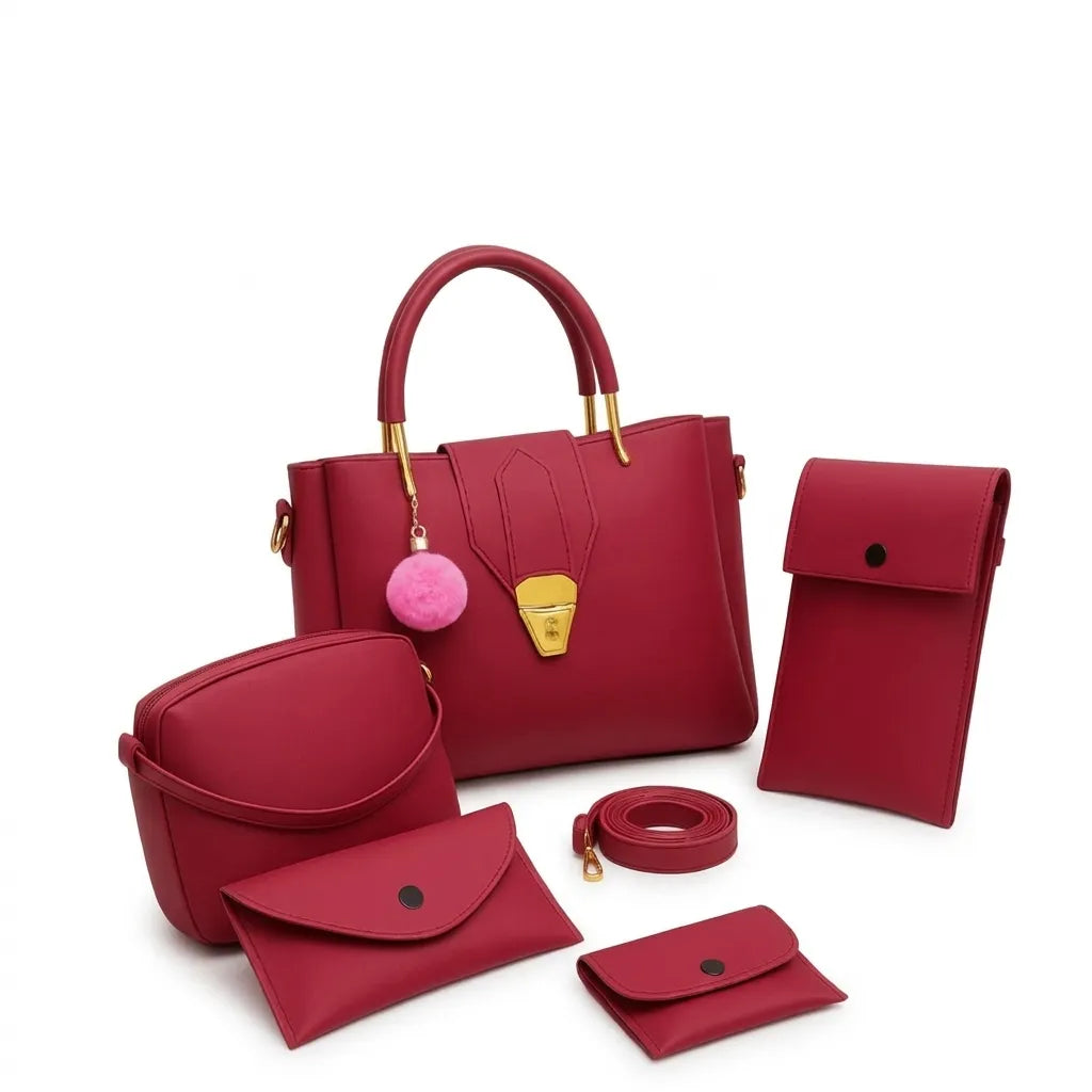 Women’s Luxury Handbag 5-Pieces Set (HSB-1010)