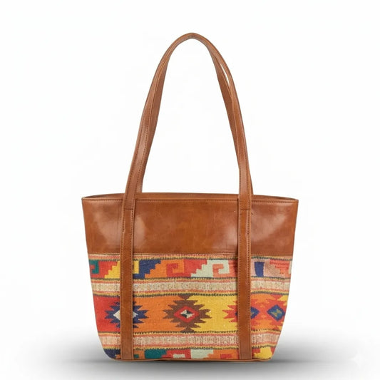 Women Tote Bag with Woven Pattern (B4U-1010)