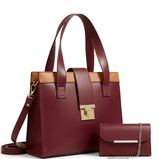 Luxury Women’s Tote Bag with Shoulder Strap 2-Pieces Set (HSB-1005)