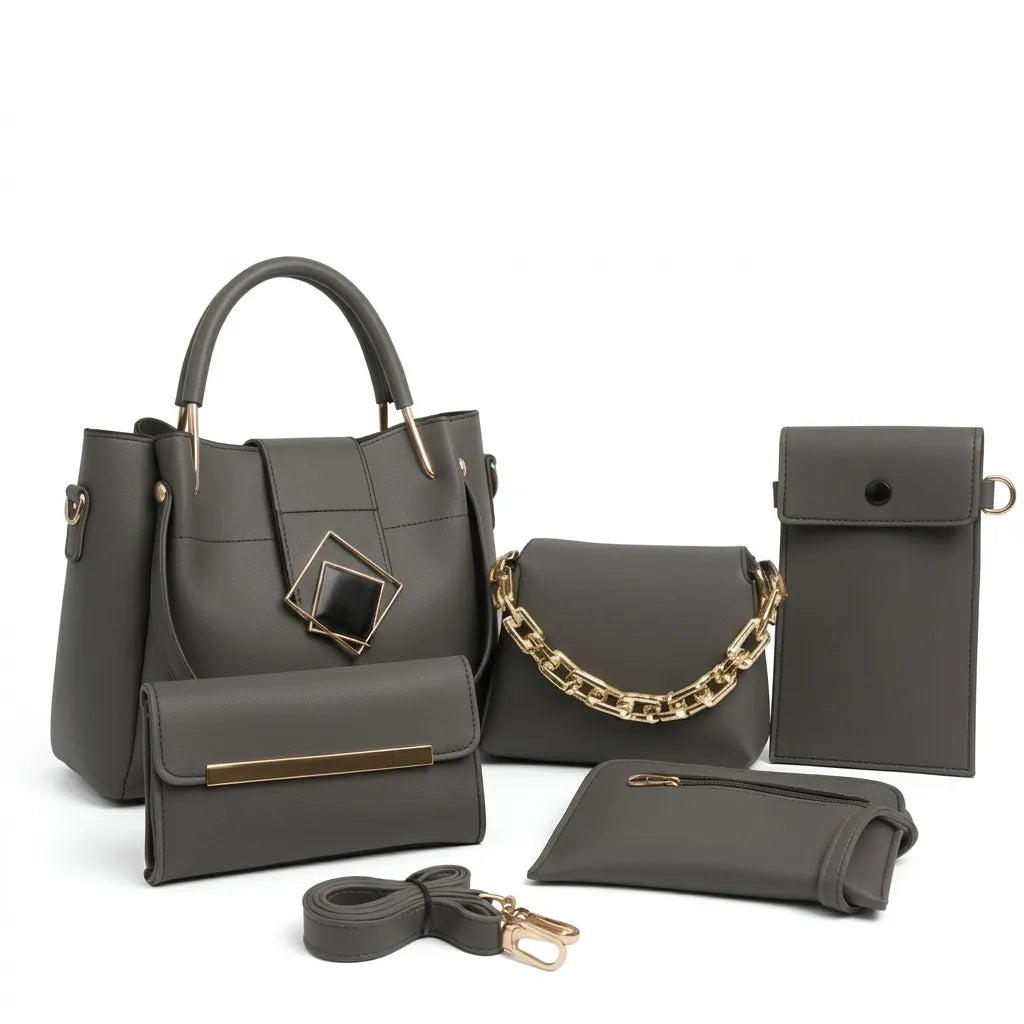 Women’s Luxury Handbag 5-Pieces Set (HSB-1006)