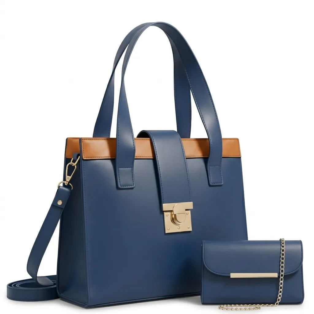 Luxury Women’s Tote Bag with Shoulder Strap 2-Pieces Set (HSB-1005)