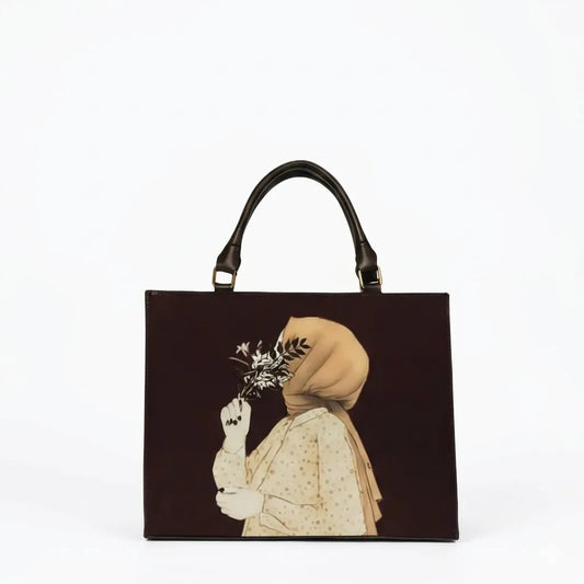 Women Art Print Structured Handbag (B4U-1009)