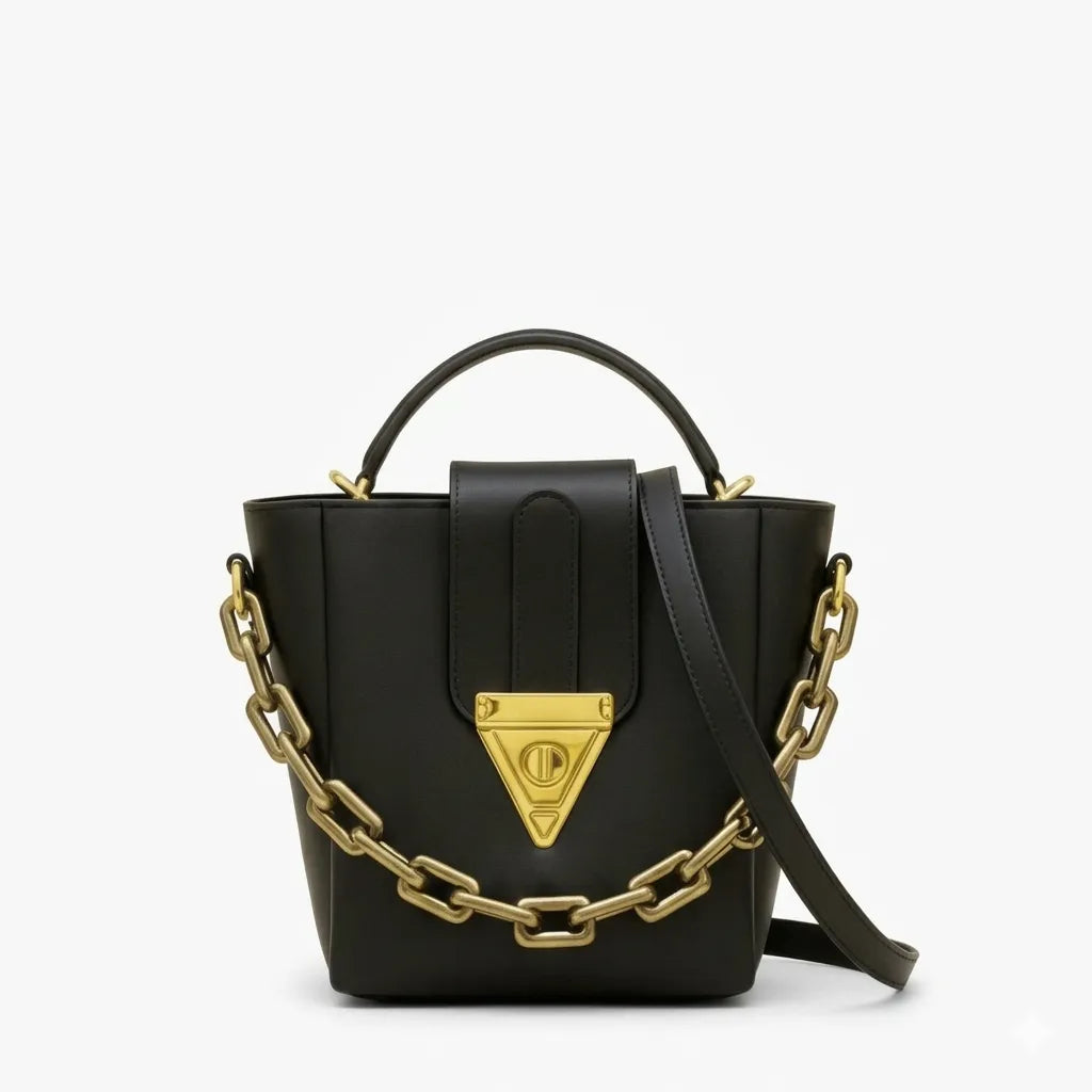 Luxury Women's Bucket Shoulder Bag with Shoulder Strap (HSB-1001)