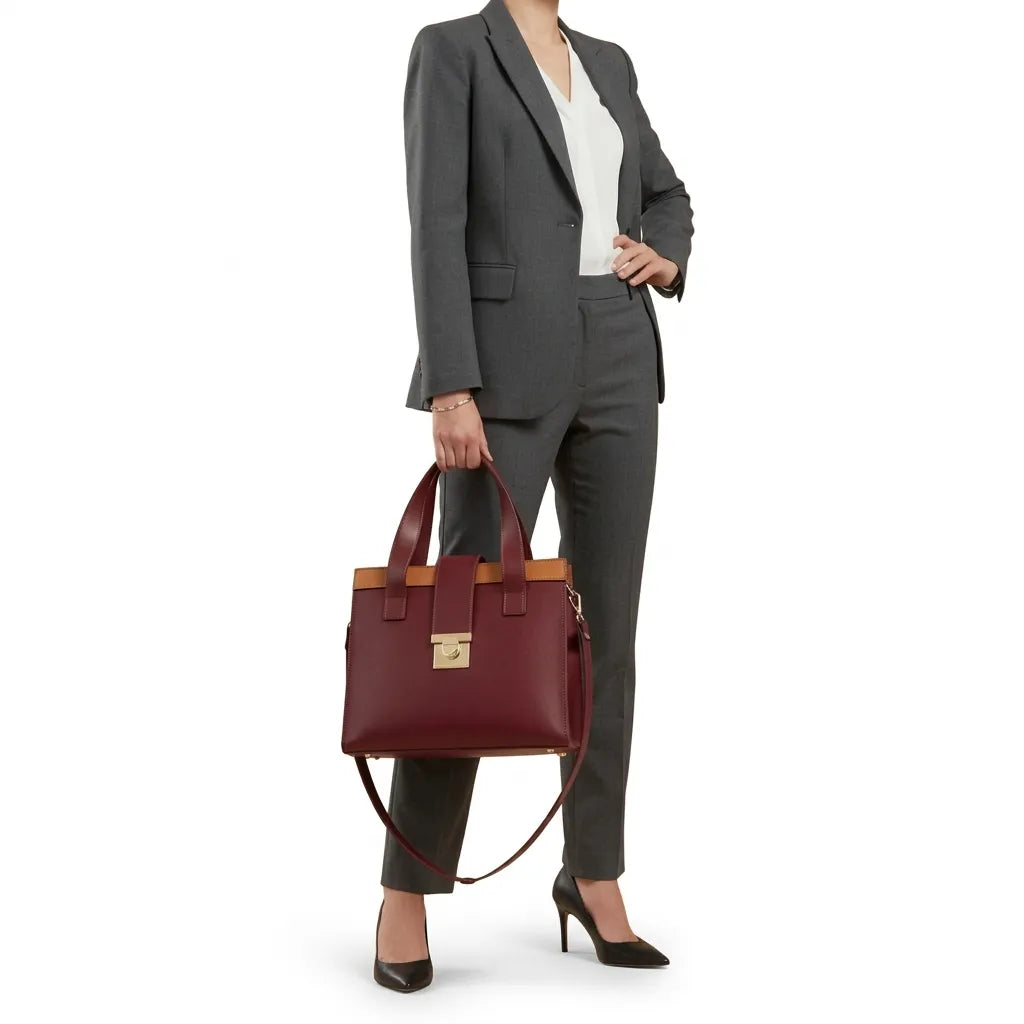 Luxury Women’s Tote Bag with Shoulder Strap 2-Pieces Set (HSB-1005)