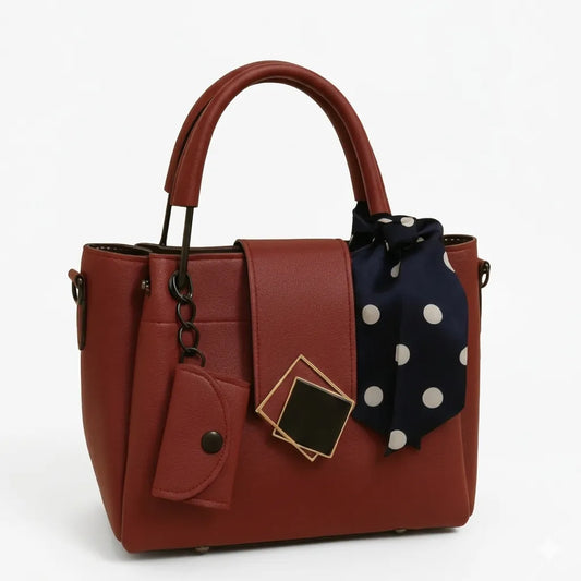 Elegant Women’s Handbag with Scarf & Shoulder Strap (HSB-1002)