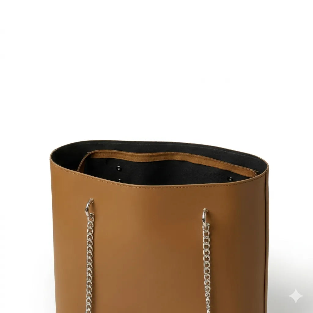 Classic Chain Strap Leather Tote Bag (B4U-1001)
