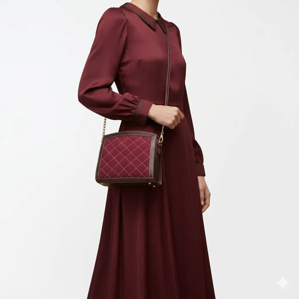 Quilted Chain Strap Crossbody Bag