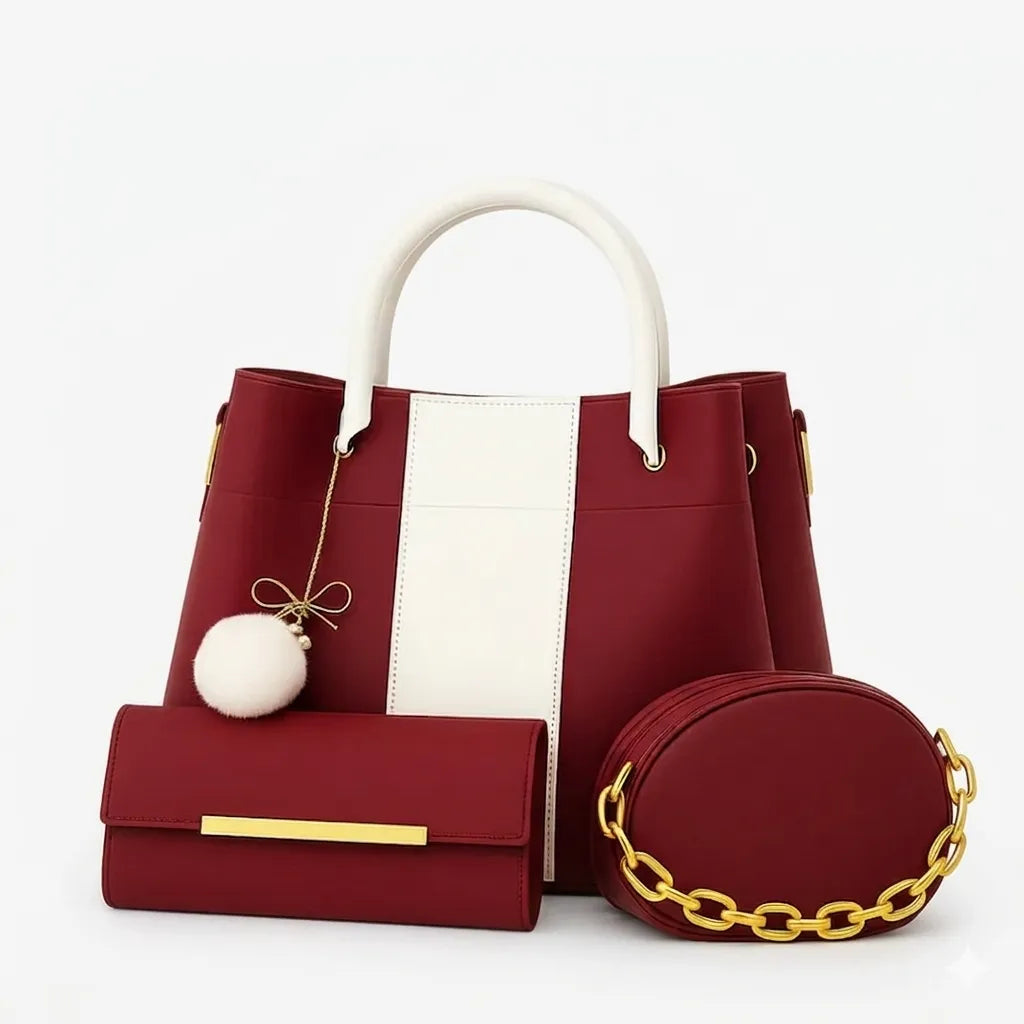 Luxury Women’s Handbag 3-Pieces Set (HSB-1018)