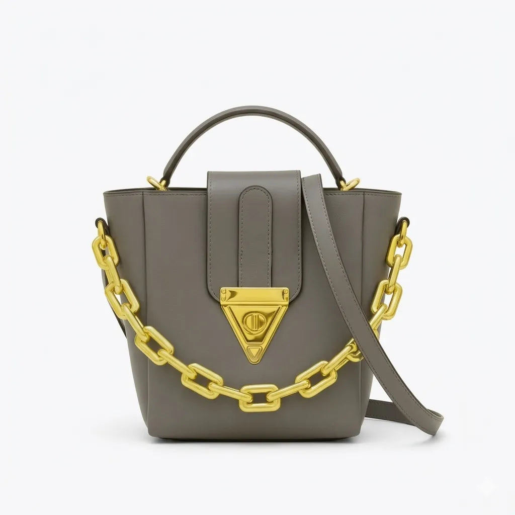 Luxury Women's Bucket Shoulder Bag with Shoulder Strap (HSB-1001)