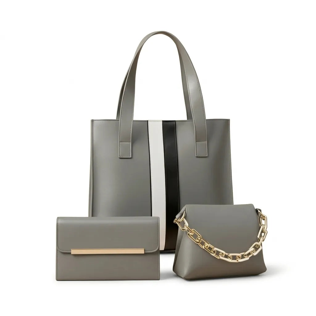 Luxury Women’s Tote Bag 3-Pieces Set (HSB-1014)